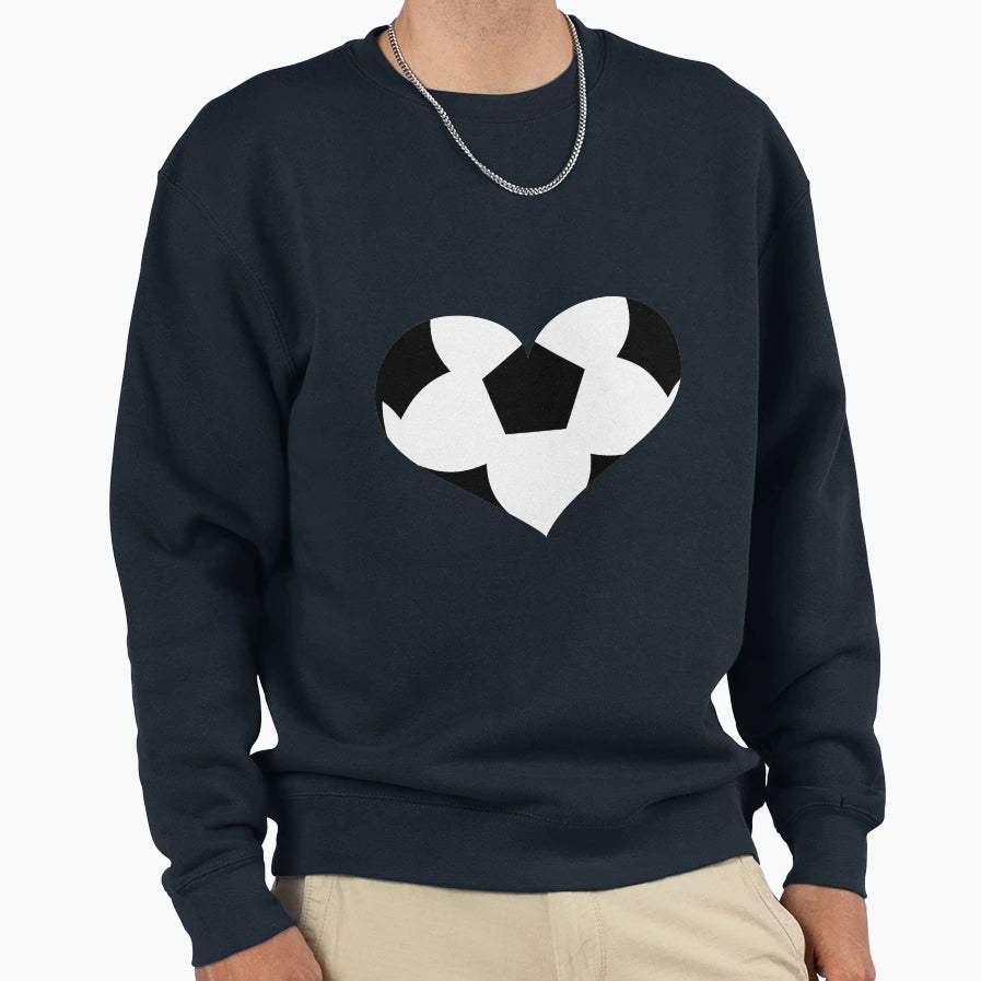 Soccer Heart Sweatshirt - Trendy Graphic Unisex - T-Shirt, Sweatshirt, Hoodie