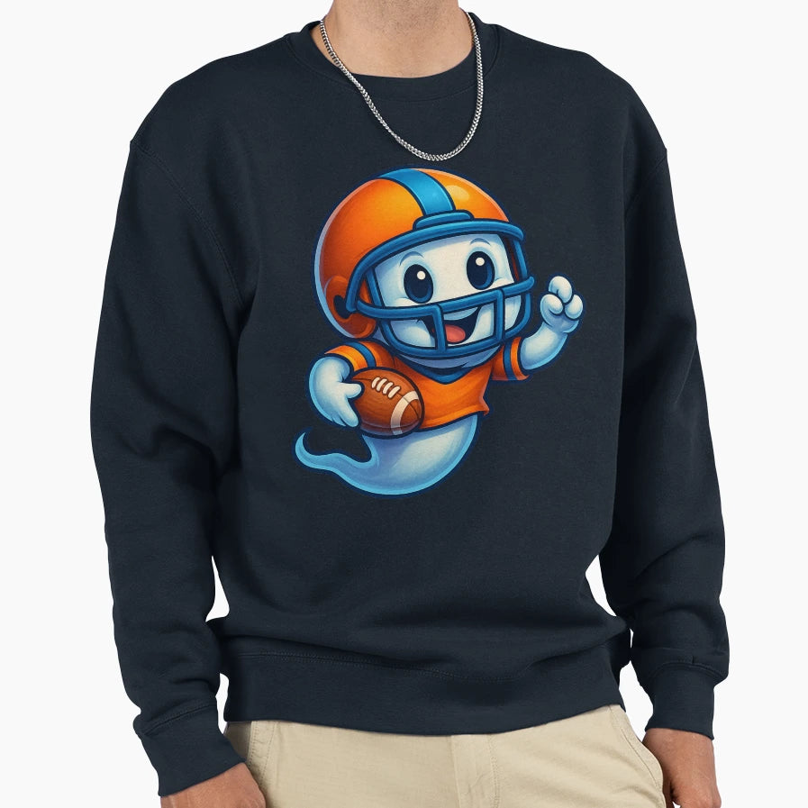 Touchdown Ghost Spooky Football Sweatshirt - Trendy Graphic for Adults - T-Shirt, Sweatshirt, Hoodie