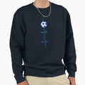 Blue Neon Soccer Heartbeat Pulse Sweatshirt - Fun Novelty Design Unisex - T-Shirt, Sweatshirt, Hoodie