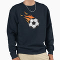 Flaming Football Soccer Sweatshirt - Graphic Print Men Women - T-Shirt, Sweatshirt, Hoodie