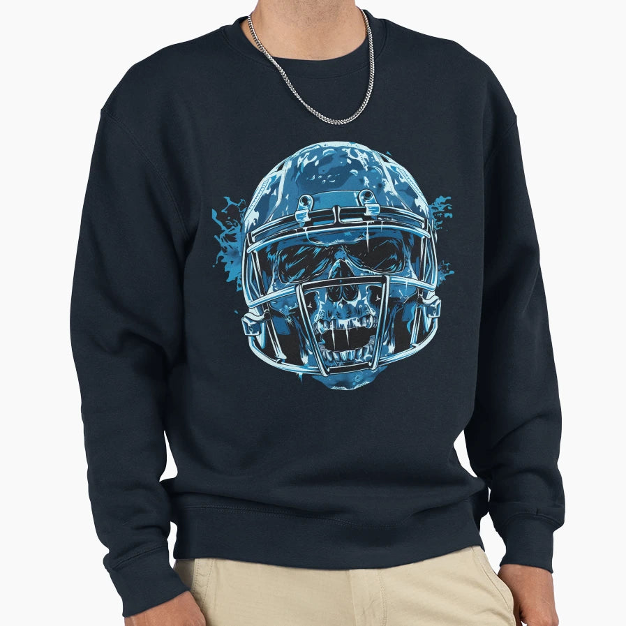 Frozen Fury Helmet Sweatshirt - Fun Novelty Design for Adults - T-Shirt, Sweatshirt, Hoodie