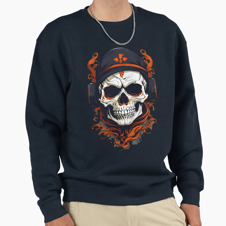 Chill Skull Sweatshirt - Novelty Apparel Men Women - T-Shirt, Sweatshirt, Hoodie