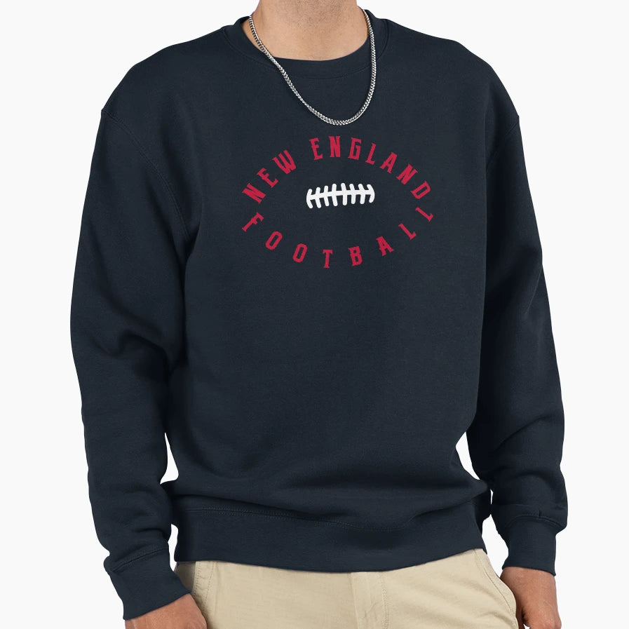 New England Football Laces Team Fan Sweatshirt - Custom Art Print Men Women - T-Shirt, Sweatshirt, Hoodie