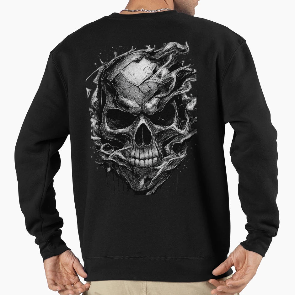 Dark Gothic Skull Illustration Sweatshirt - Trendy Graphic for Adults - T-Shirt, Sweatshirt, Hoodie