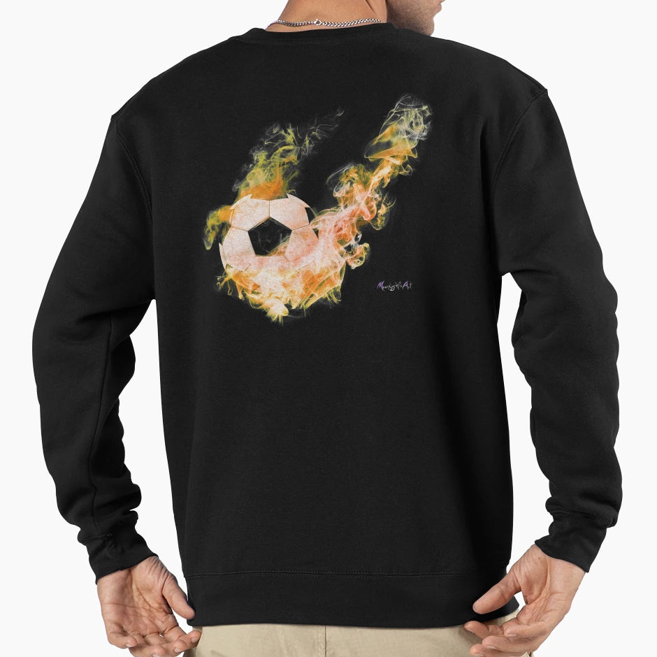 Football Fire Sweatshirt - Minimalist Print for Adults - T-Shirt, Sweatshirt, Hoodie