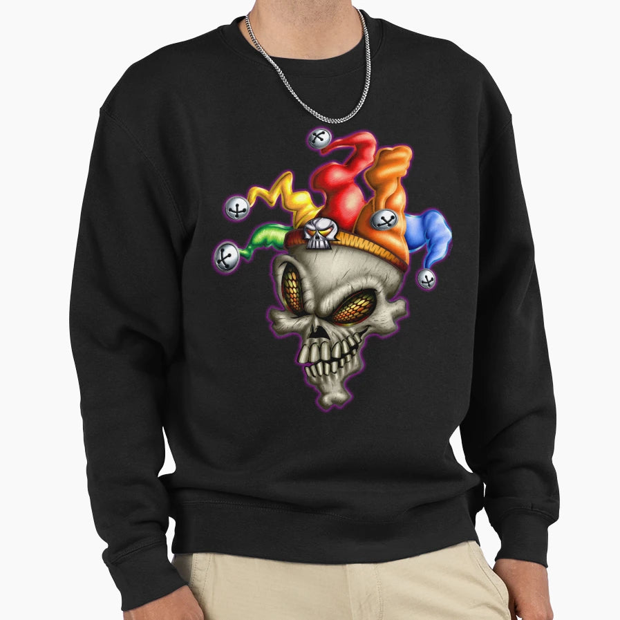 Jester Skull Sweatshirt - Graphic Print for Adults - T-Shirt, Sweatshirt, Hoodie
