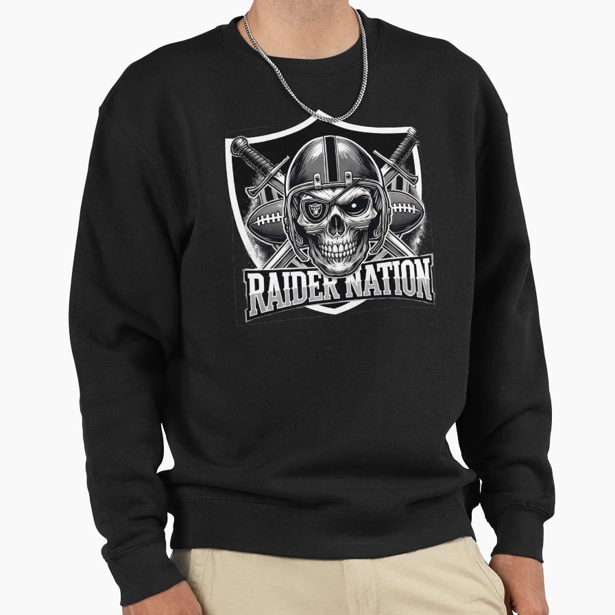 Raidernation Skull Sweatshirt - Streetwear Style for Adults - T-Shirt, Sweatshirt, Hoodie