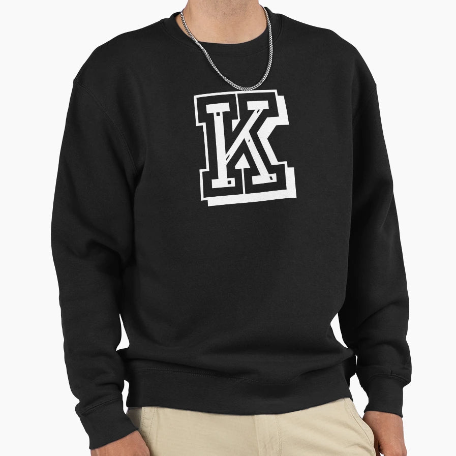 K Letter College Script Sweatshirt - Casual Everyday Wear for Adults - T-Shirt, Sweatshirt, Hoodie