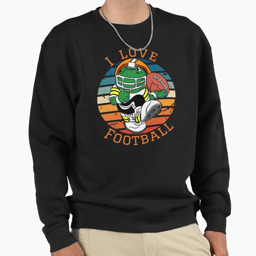I Love Football Sunset Sweatshirt - Custom Art Print Unisex - T-Shirt, Sweatshirt, Hoodie