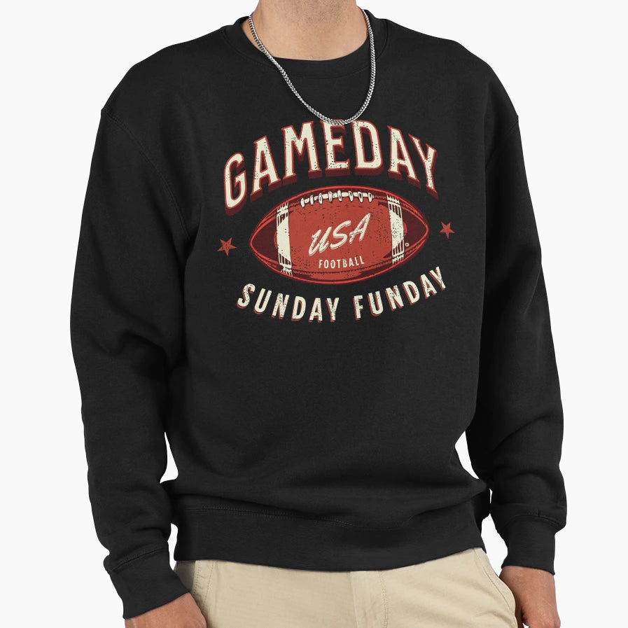 Sunday Funday Football Sweatshirt - Aesthetic Graphic Men Women - T-Shirt, Sweatshirt, Hoodie