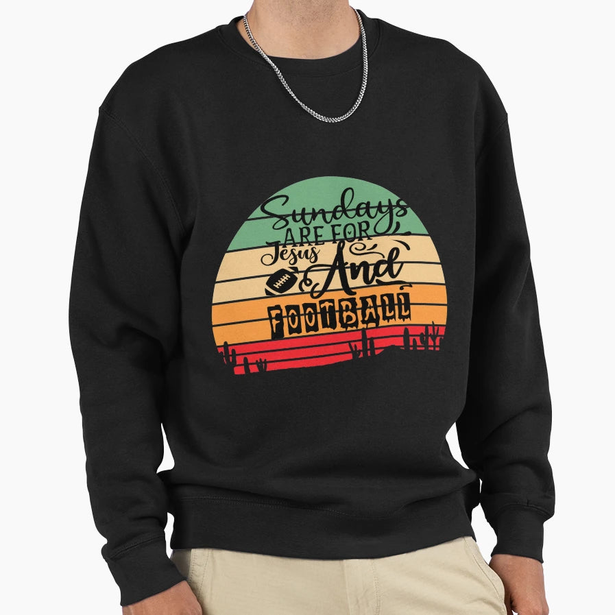 Sundays Are Jesus And Football Funny T-Shirt - Trendy Graphic Unisex - T-Shirt, Sweatshirt, Hoodie