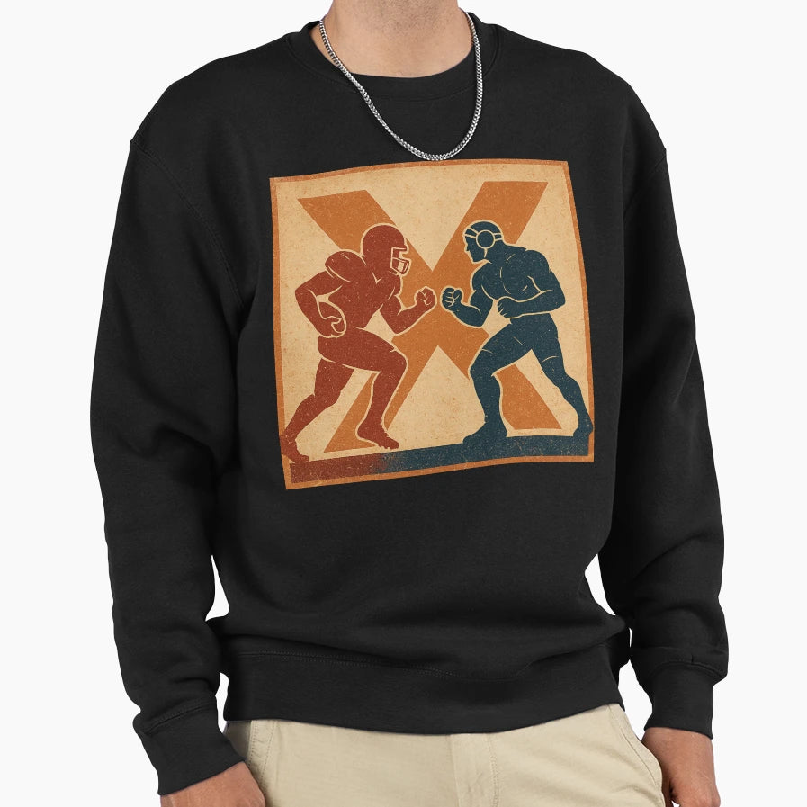 Split Warrior Dual Sport Football Sweatshirt - Novelty Apparel Unisex - T-Shirt, Sweatshirt, Hoodie