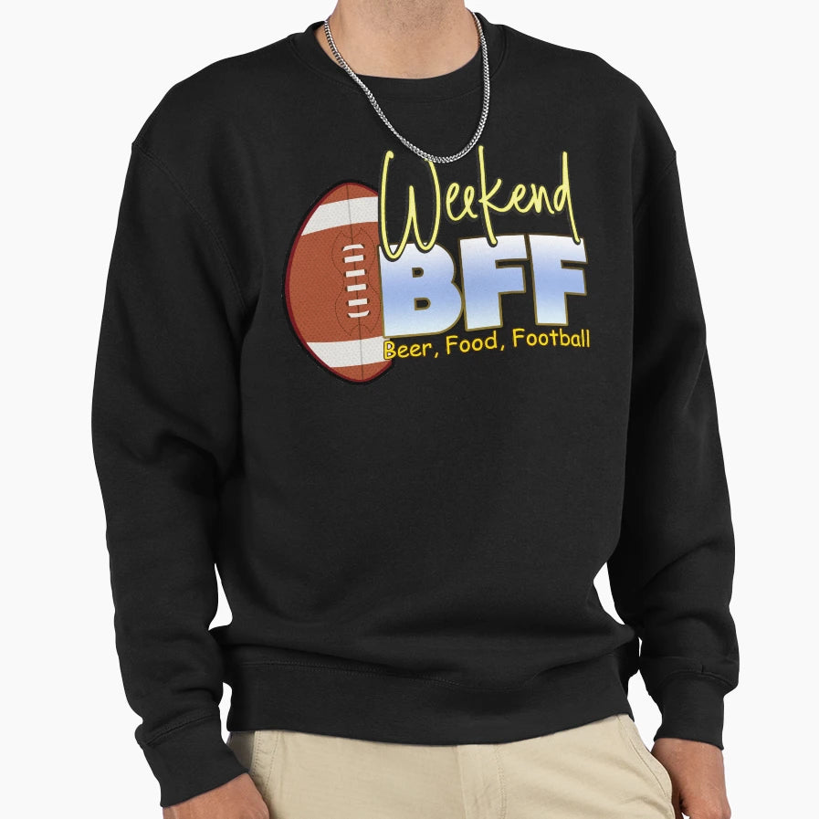 Bff Beer Food Football Lovers Gifts Sweatshirt - Minimalist Print Men Women - T-Shirt, Sweatshirt, Hoodie