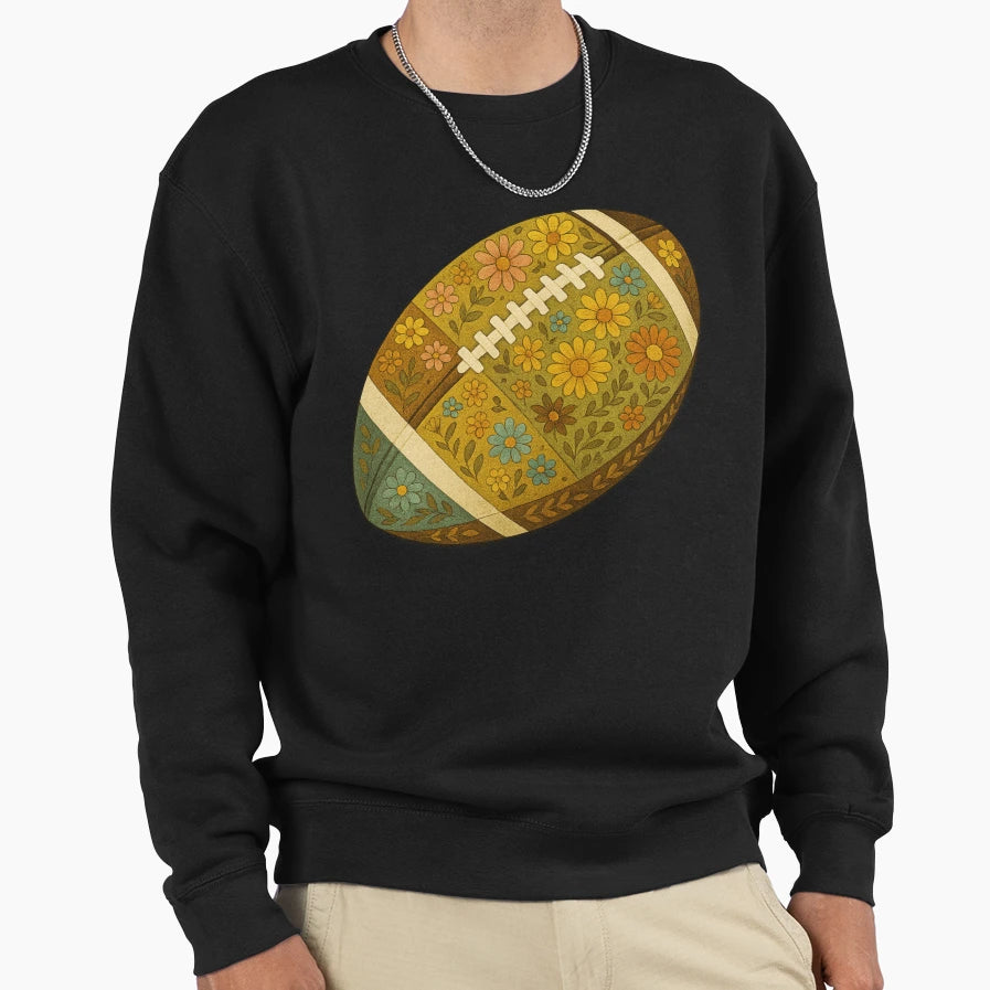 Floral Football Autumn Boho Game Sweatshirt - Novelty Apparel for Adults - T-Shirt, Sweatshirt, Hoodie