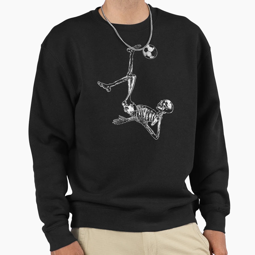 Skeleton Playing Soccer Sweatshirt - Fun Novelty Design for Adults - T-Shirt, Sweatshirt, Hoodie