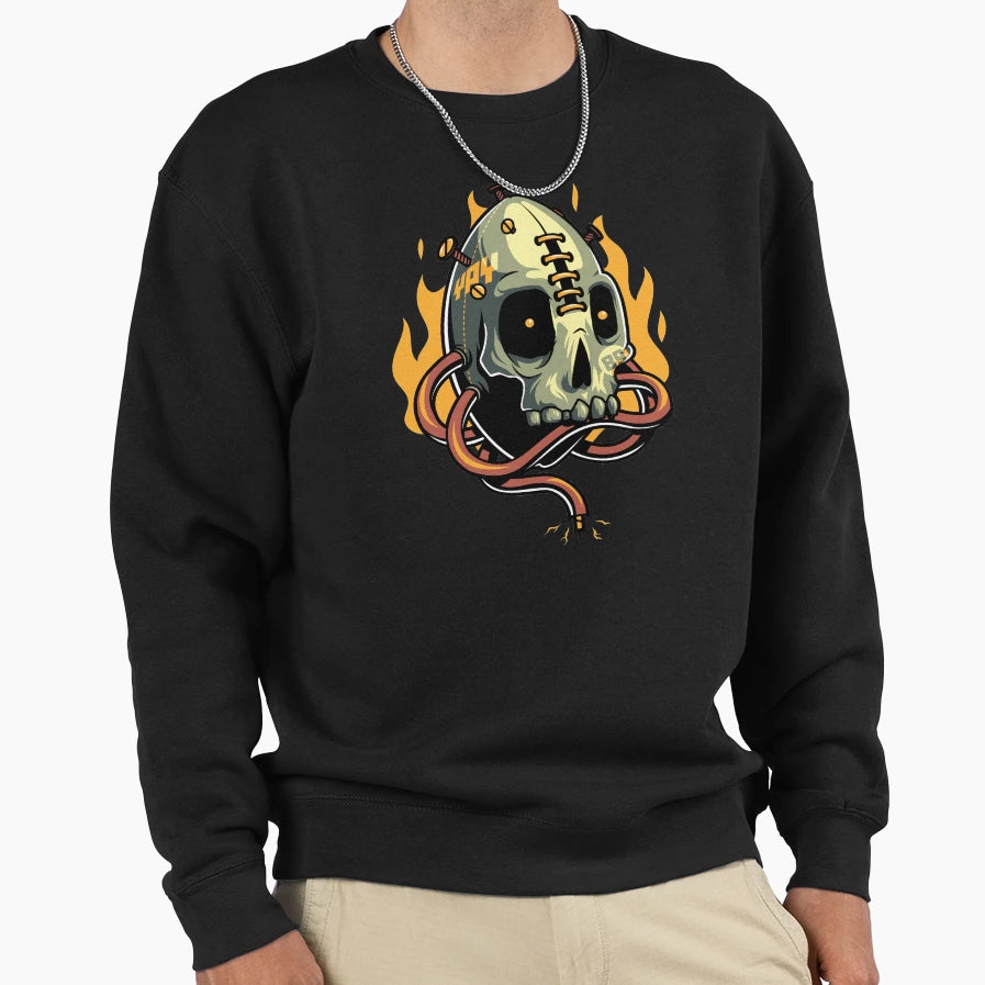 Skull Fire Sweatshirt - Custom Art Print Unisex - T-Shirt, Sweatshirt, Hoodie