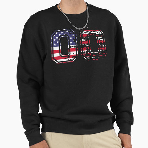 00 American Football Number Usa Zero Sweatshirt - Aesthetic Graphic Unisex - T-Shirt, Sweatshirt, Hoodie