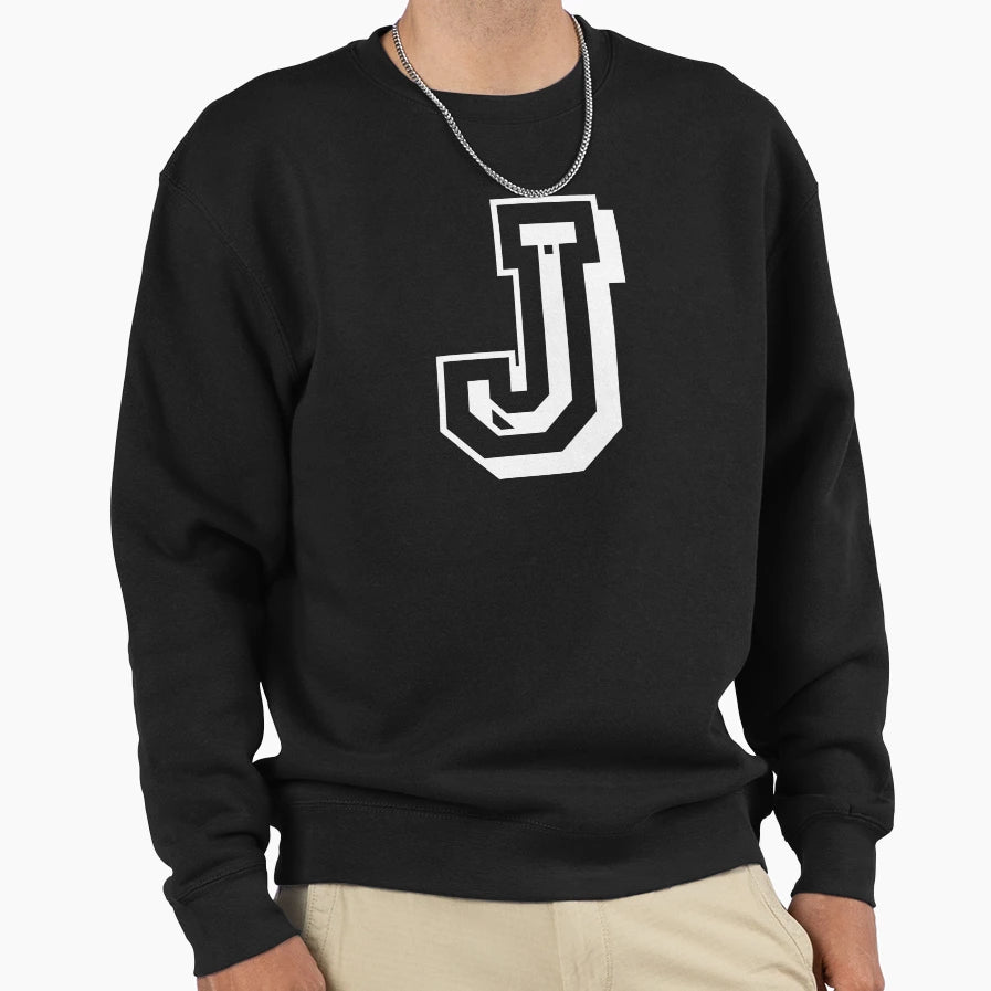 J Letter College Script From Sweatshirt - Fun Novelty Design for Adults - T-Shirt, Sweatshirt, Hoodie
