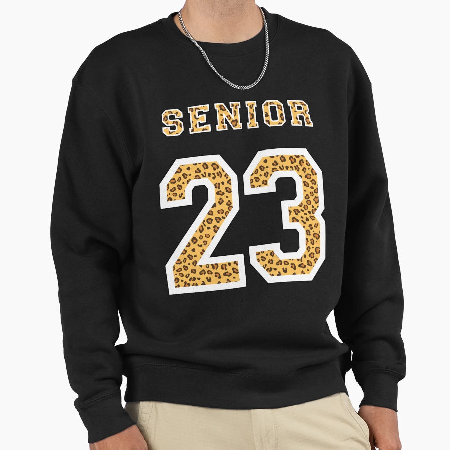 Senior Class 2023 Leopard Sweatshirt - Graphic Print Unisex - T-Shirt, Sweatshirt, Hoodie