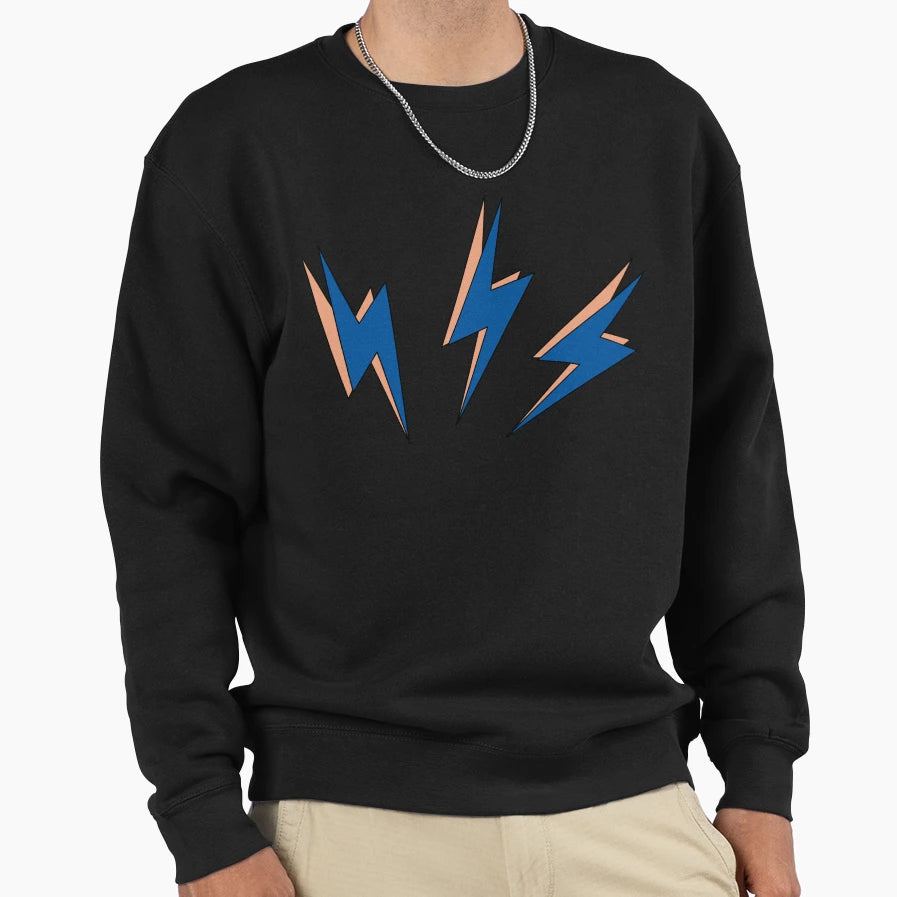 Power Bolt Blue Peach Lightning Sweatshirt - Trendy Graphic for Adults - T-Shirt, Sweatshirt, Hoodie