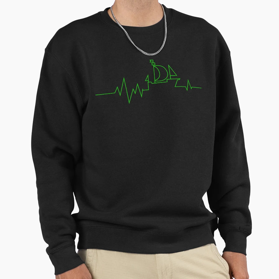 Sailing Heartbeat Sweatshirt - Unique Graphic Unisex - T-Shirt, Sweatshirt, Hoodie