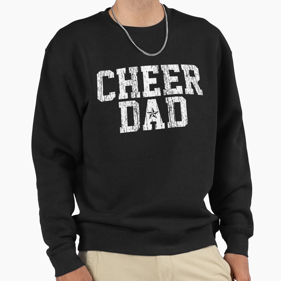 Cheerleading Dad Cheerleader Sweatshirt - Minimalist Print Unisex - T-Shirt, Sweatshirt, Hoodie