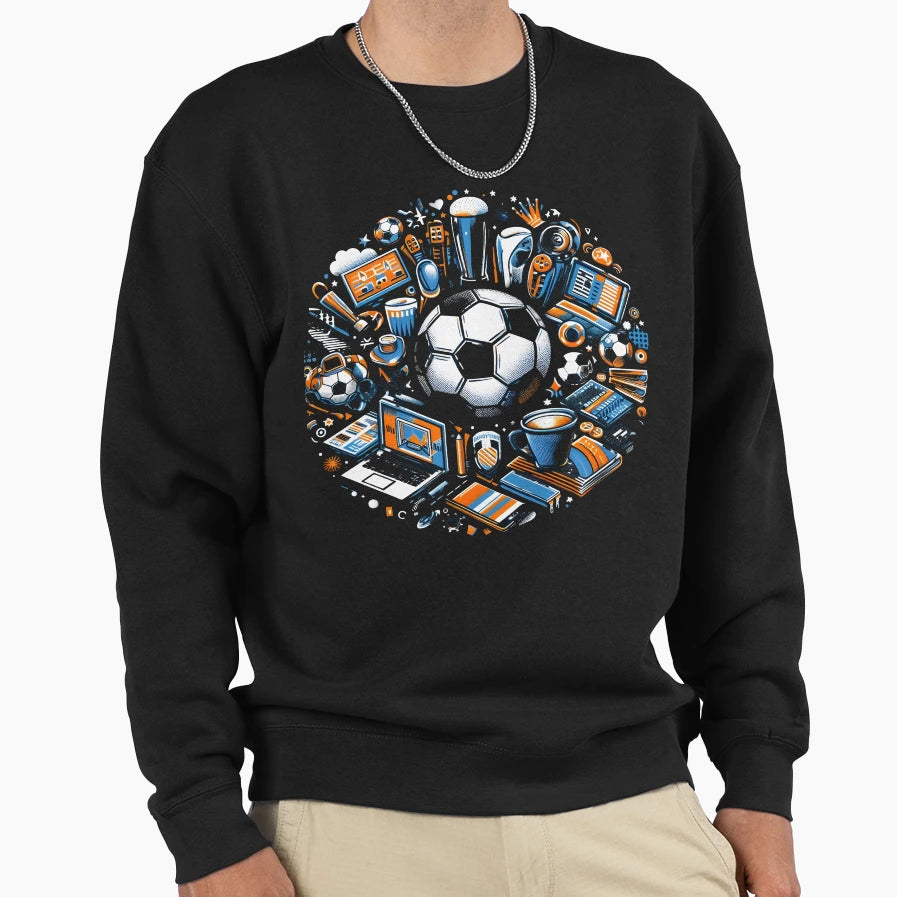 Soccer Spirit Threads Sweatshirt - Aesthetic Graphic Men Women - T-Shirt, Sweatshirt, Hoodie