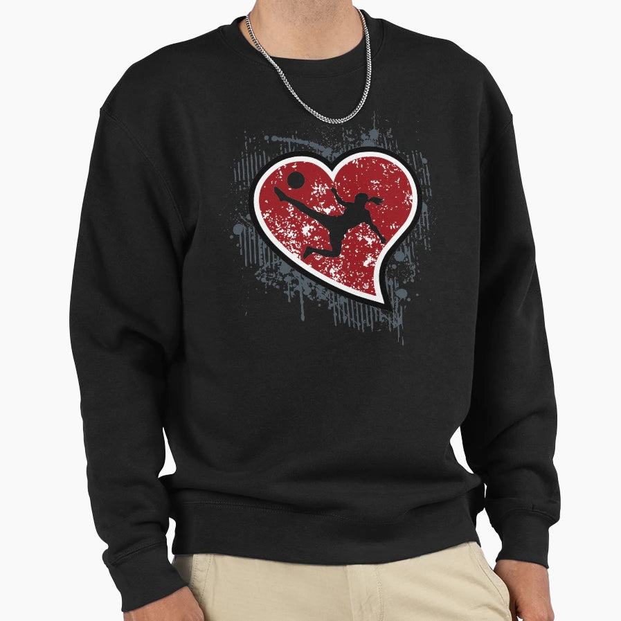 I Love Soccer Female Sweatshirt - Minimalist Print for Adults - T-Shirt, Sweatshirt, Hoodie