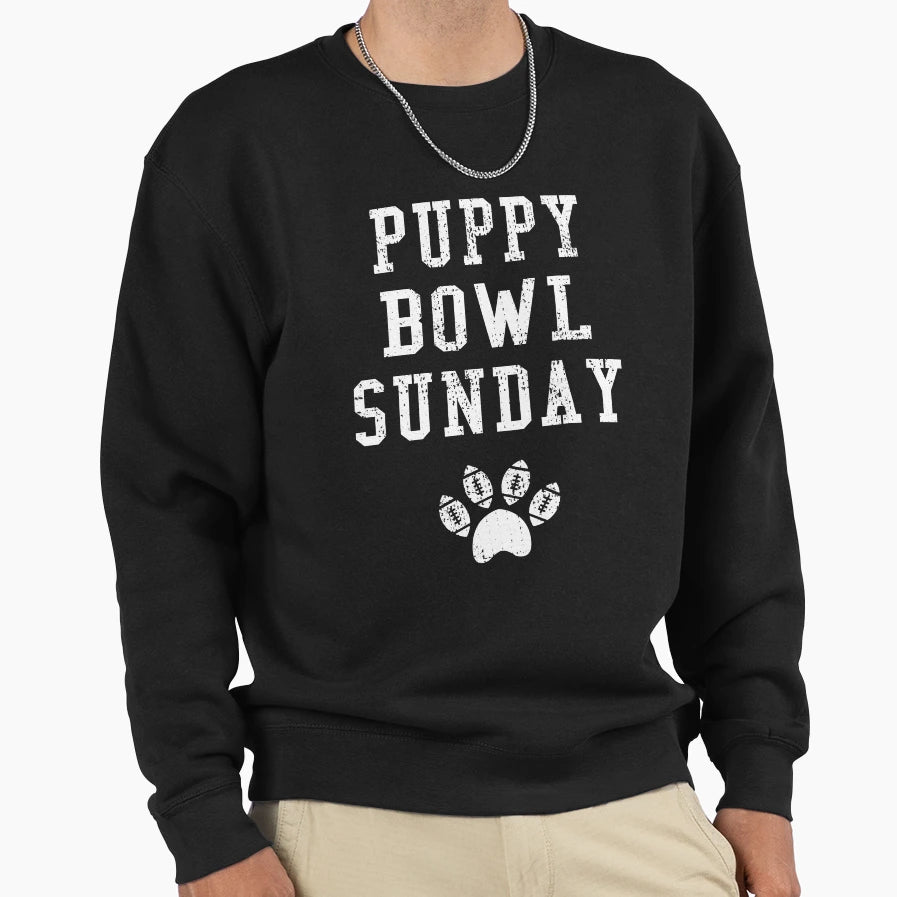 Puppy Bowl Sunday Sports Puppy Sweatshirt - Custom Art Print for Adults - T-Shirt, Sweatshirt, Hoodie