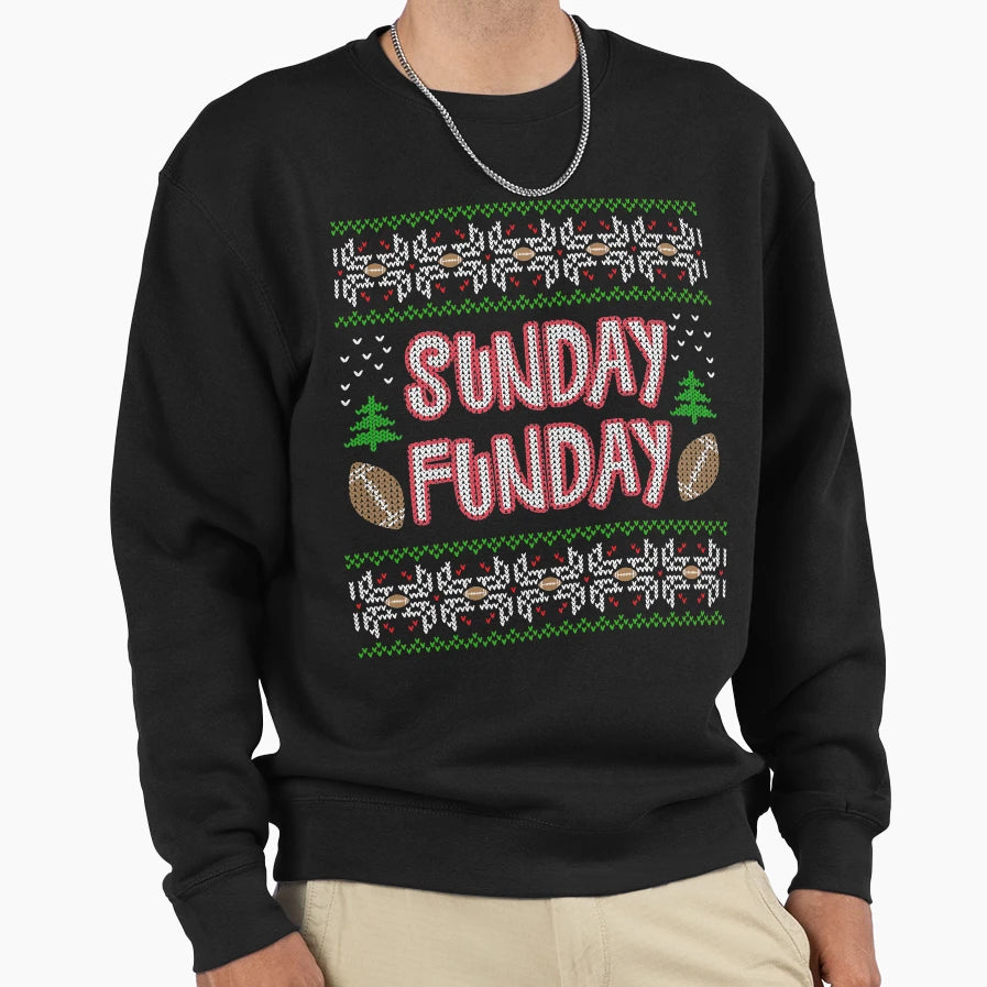 Sunday Funday Ugly Sweatshirt - Aesthetic Graphic Unisex - T-Shirt, Sweatshirt, Hoodie