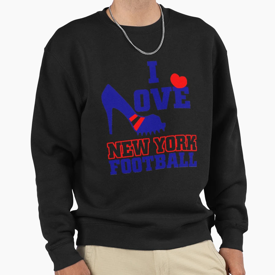 I Love New York Football Sweatshirt - Minimalist Print Men Women - T-Shirt, Sweatshirt, Hoodie