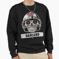 American Football Oakland Skull Sweatshirt - Minimalist Print for Adults - T-Shirt, Sweatshirt, Hoodie