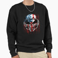 American Football Usa Flag Skull Sweatshirt - Custom Art Print for Adults - T-Shirt, Sweatshirt, Hoodie