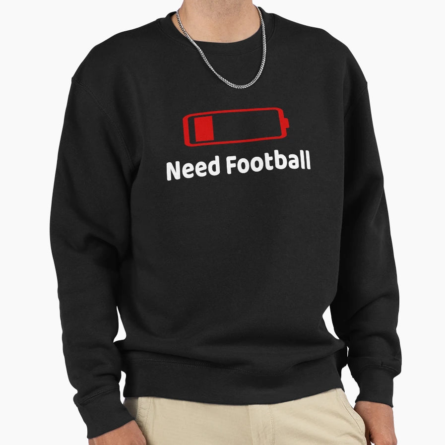 Low Battery Need Football T-Shirt - Fun Novelty Design for Adults - T-Shirt, Sweatshirt, Hoodie
