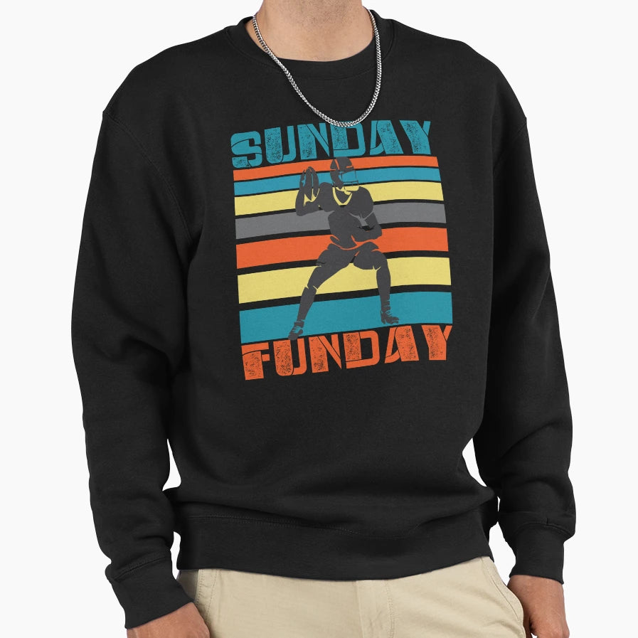 Sunday Funday Football Fans Sweatshirt - Minimalist Print for Adults - T-Shirt, Sweatshirt, Hoodie