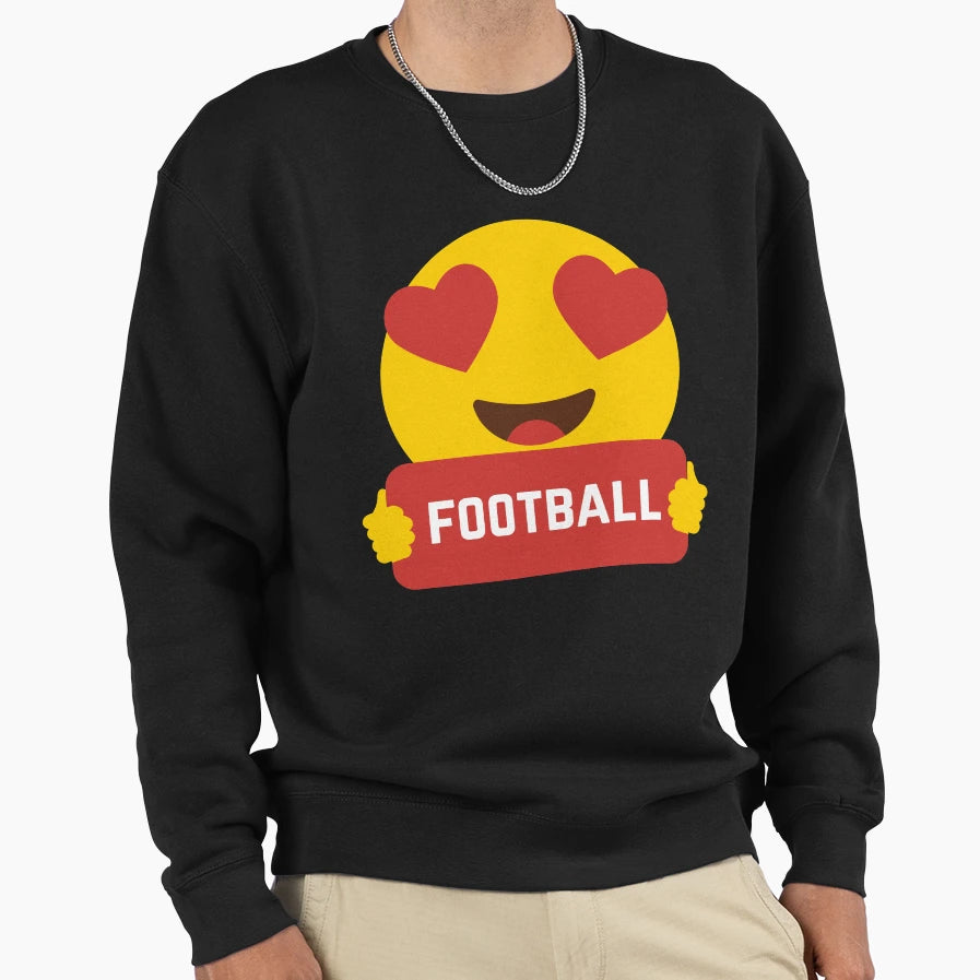I Love Football Heart Eye Emoji T-Shirt - Unique Graphic for Adults - T-Shirt, Sweatshirt, Hoodie