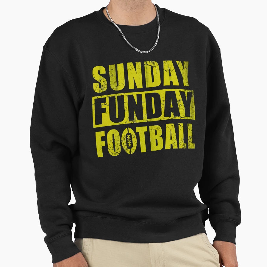 Sunday Funday Football Sweatshirt - Aesthetic Graphic Men Women - T-Shirt, Sweatshirt, Hoodie