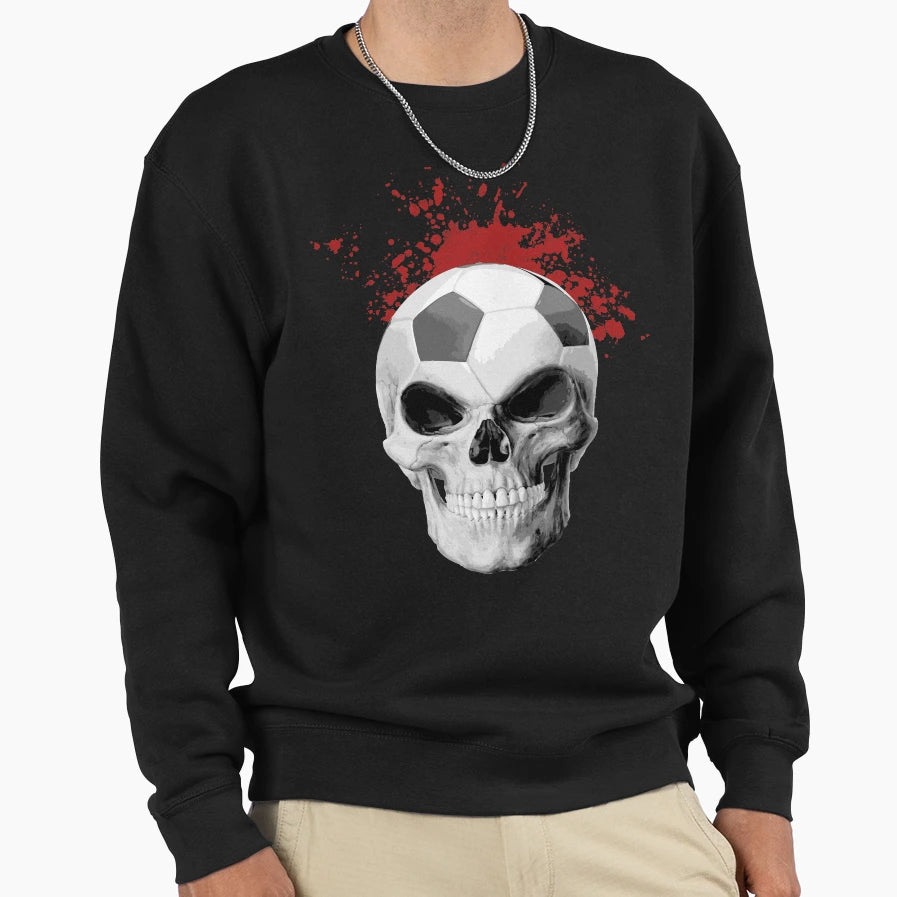 Soccer Skull Sweatshirt - Graphic Print for Adults - T-Shirt, Sweatshirt, Hoodie