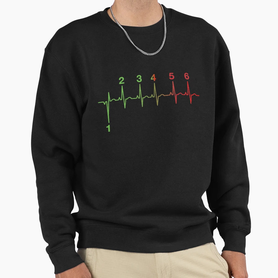 Motorcycle Heartbeat Gear Shift Sweatshirt - Fun Novelty Design Men Women - T-Shirt, Sweatshirt, Hoodie