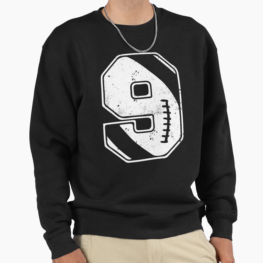 Football 9 Sweatshirt - Fun Novelty Design Unisex - T-Shirt, Sweatshirt, Hoodie