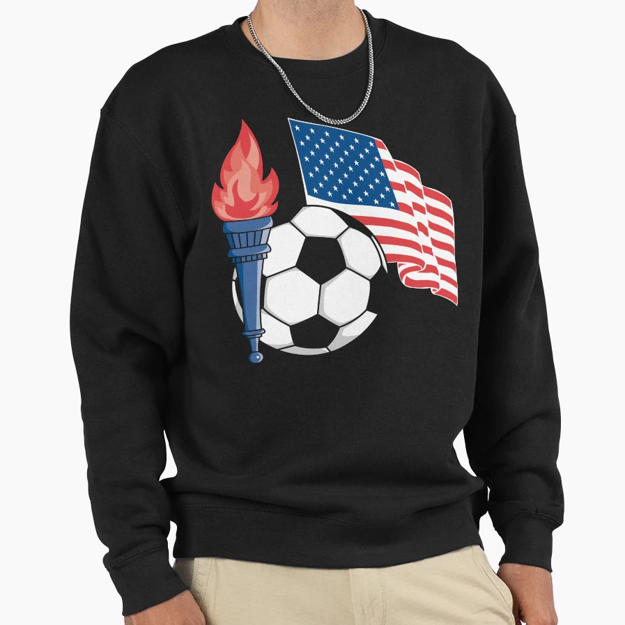 American Usa Soccer Sweatshirt - Aesthetic Graphic Unisex - T-Shirt, Sweatshirt, Hoodie