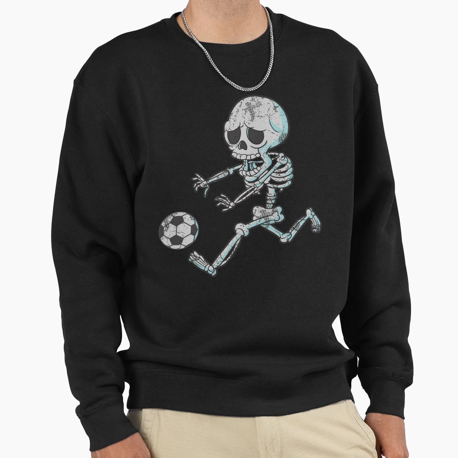 Skeleton Soccer Halloween Sweatshirt - Fun Novelty Design Unisex - T-Shirt, Sweatshirt, Hoodie