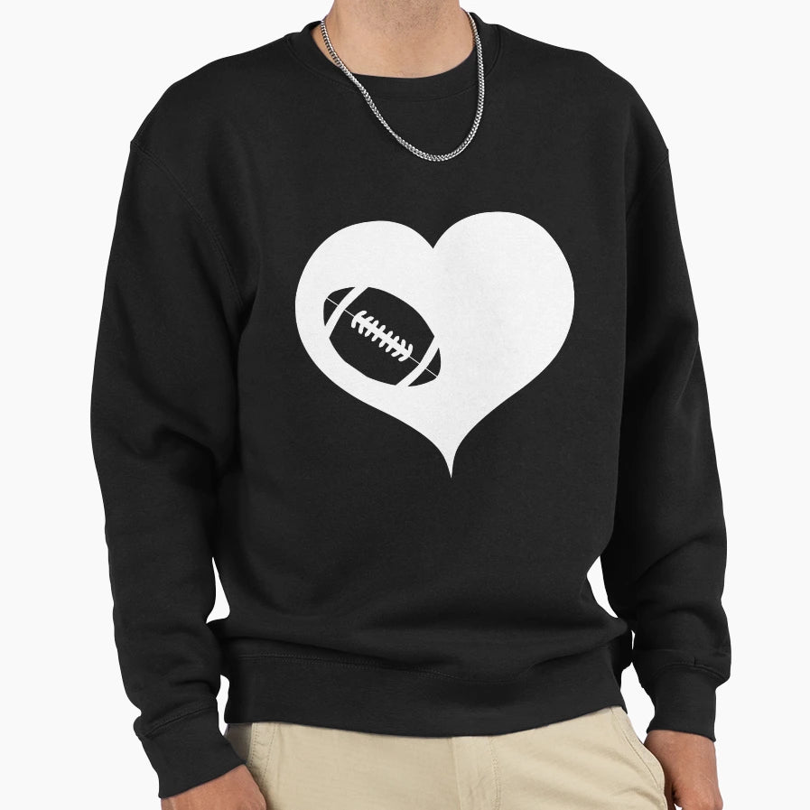 American Football Heart Sweatshirt - Graphic Print Unisex - T-Shirt, Sweatshirt, Hoodie