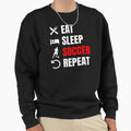 Eat Sleep Soccer Repeat Red Sweatshirt - Aesthetic Graphic Unisex - T-Shirt, Sweatshirt, Hoodie