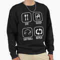 Eat Sleep Softball Repeat Sweatshirt - Novelty Apparel Unisex - T-Shirt, Sweatshirt, Hoodie