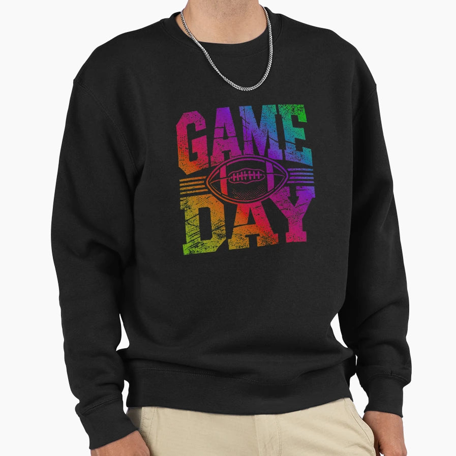 Game Day Football Grunge Sweatshirt - Fun Novelty Design for Adults - T-Shirt, Sweatshirt, Hoodie
