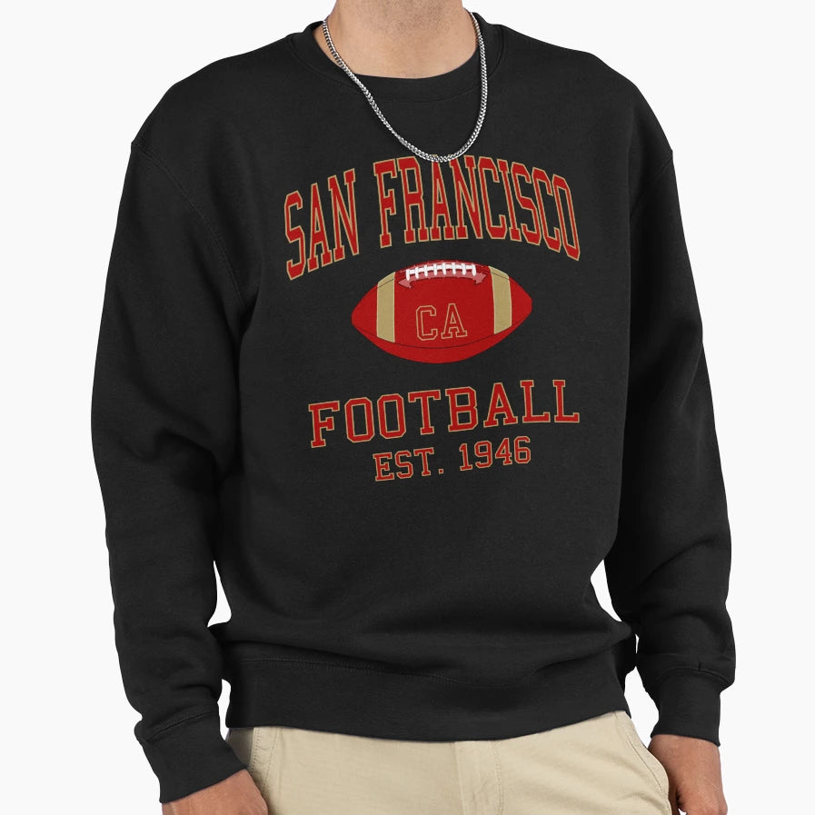 San Francisco Football Sweatshirt - Graphic Print Unisex - T-Shirt, Sweatshirt, Hoodie