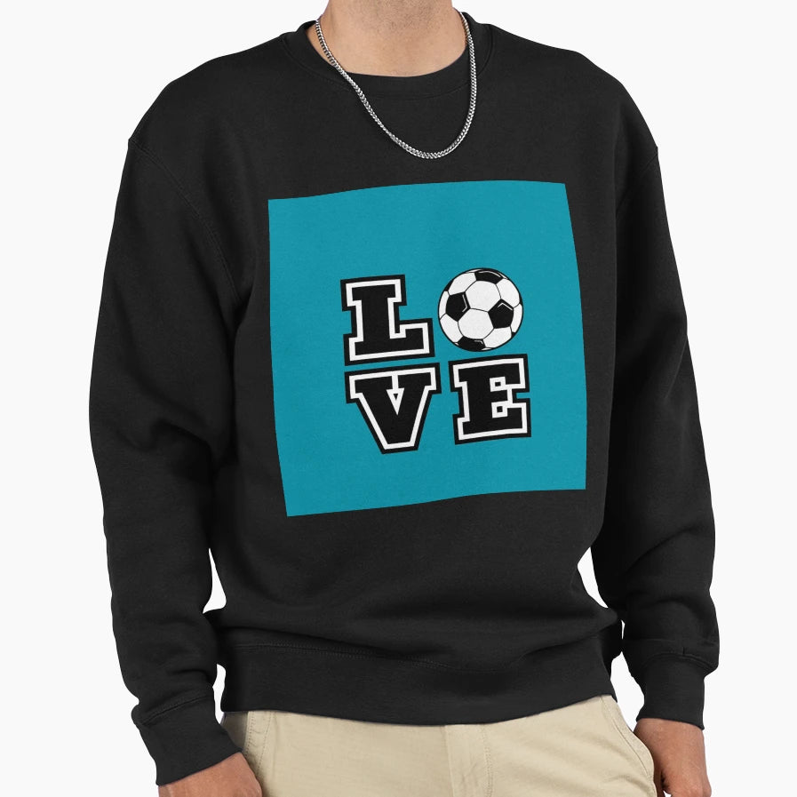 I Love Soccer Text Chiffon Sweatshirt - Graphic Print for Adults - T-Shirt, Sweatshirt, Hoodie