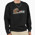 Halloween Pumpkin Football Chasing Ghost Sweatshirt - Graphic Print Unisex - T-Shirt, Sweatshirt, Hoodie
