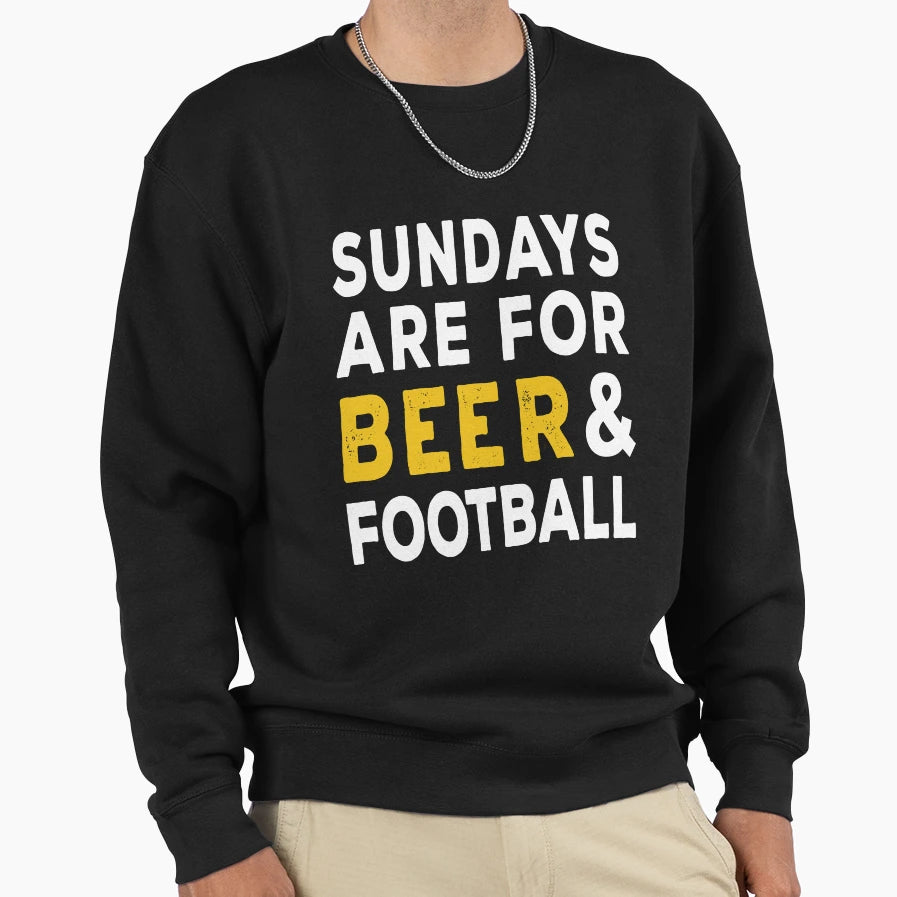 Sundays Are Beer And Football Sweatshirt - Aesthetic Graphic Men Women - T-Shirt, Sweatshirt, Hoodie